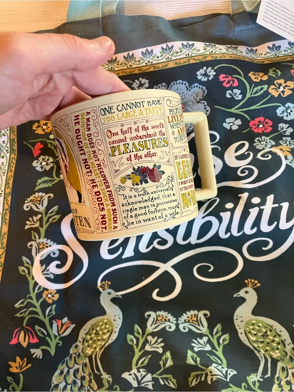 NWT Jane Austen Bundle Sense and Sensibility Tote Bag & Quotes Mug Bookworm Set